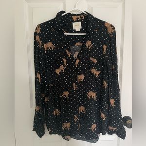 VGUC - Maeve cheetah print blouse - size 12
